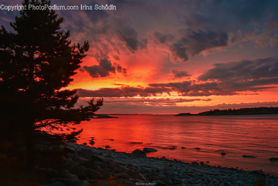 Nature, Outdoors, Sunset, Dawn, Red Sky