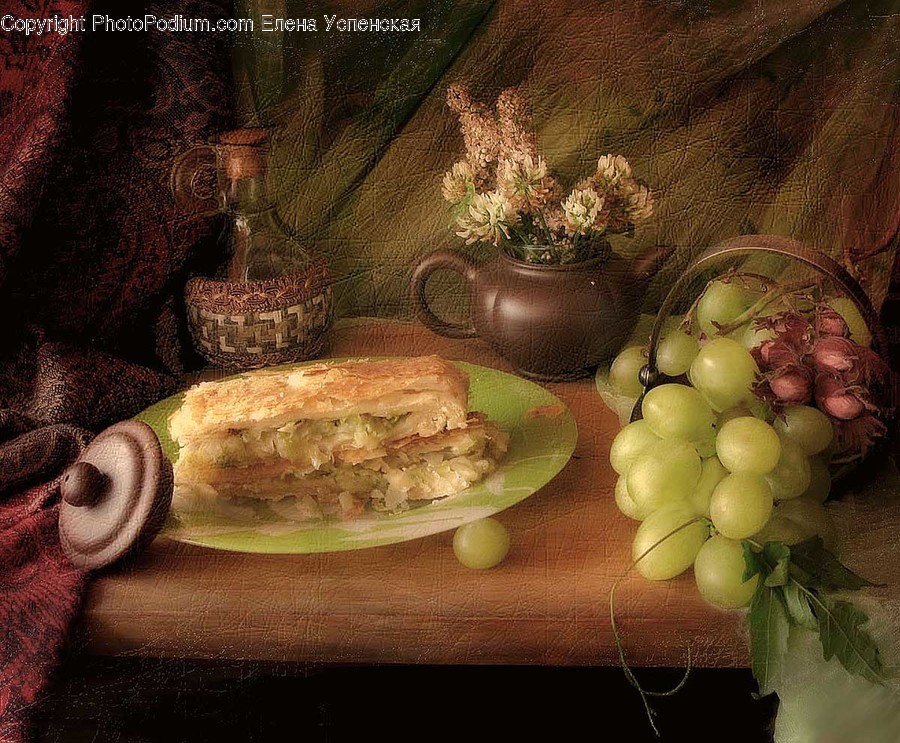 Plant, Grapes, Food, Fruit, Painting