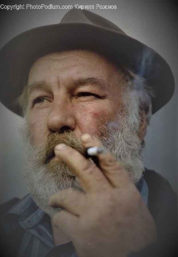Face, Person, Human, Beard, Smoking