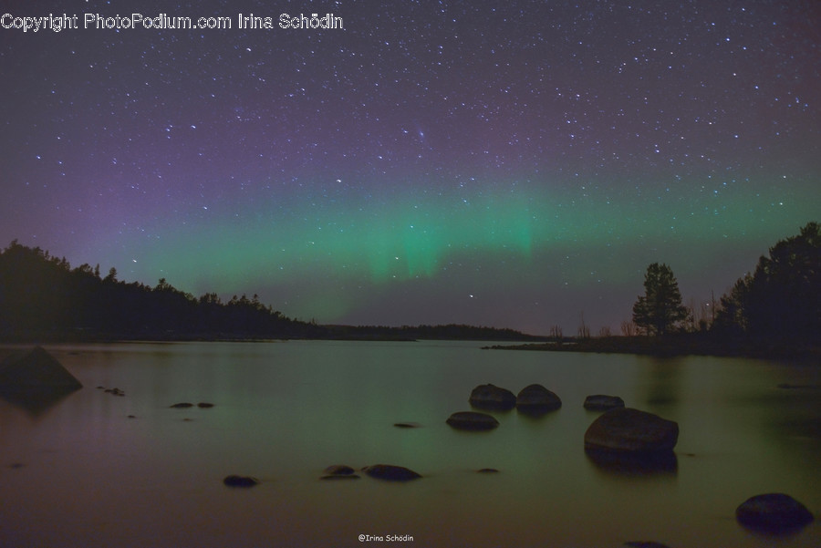 Nature, Outdoors, Night, Aurora, Boat