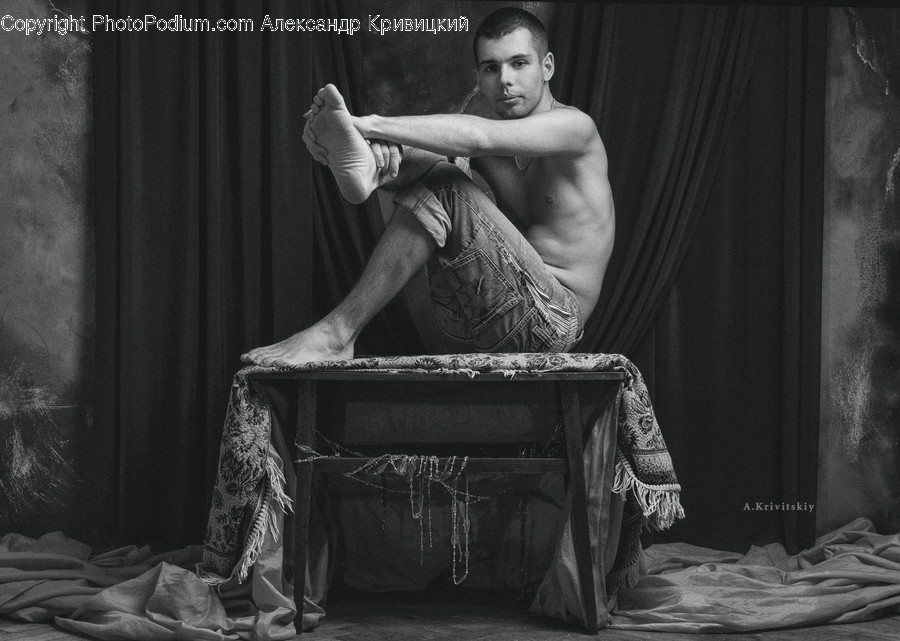 Person, Human, Painting, Art, Chair