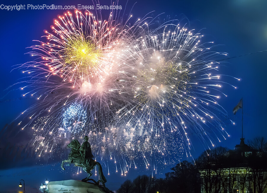 Nature, Outdoors, Night, Fireworks, Flare
