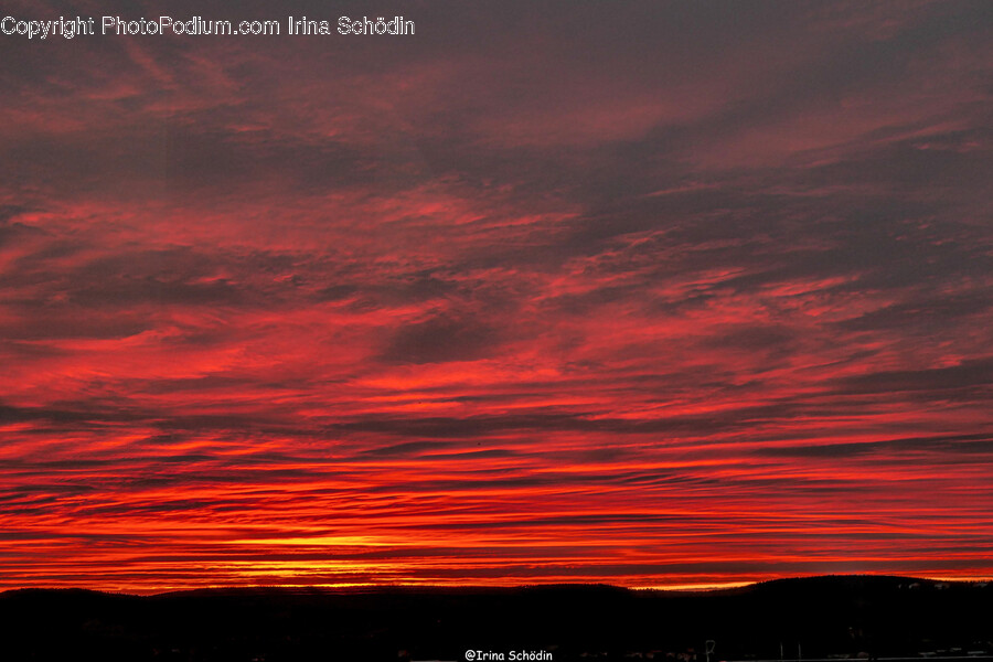 Nature, Outdoors, Sky, Sunset, Red Sky