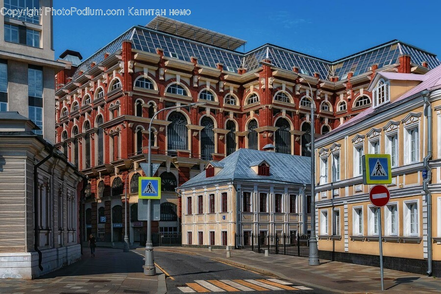 Downtown, City, Urban, Building, Town