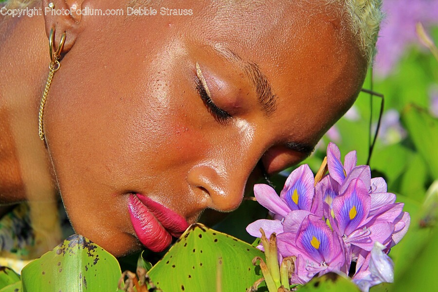 Person, Human, Plant, Smelling, Finger