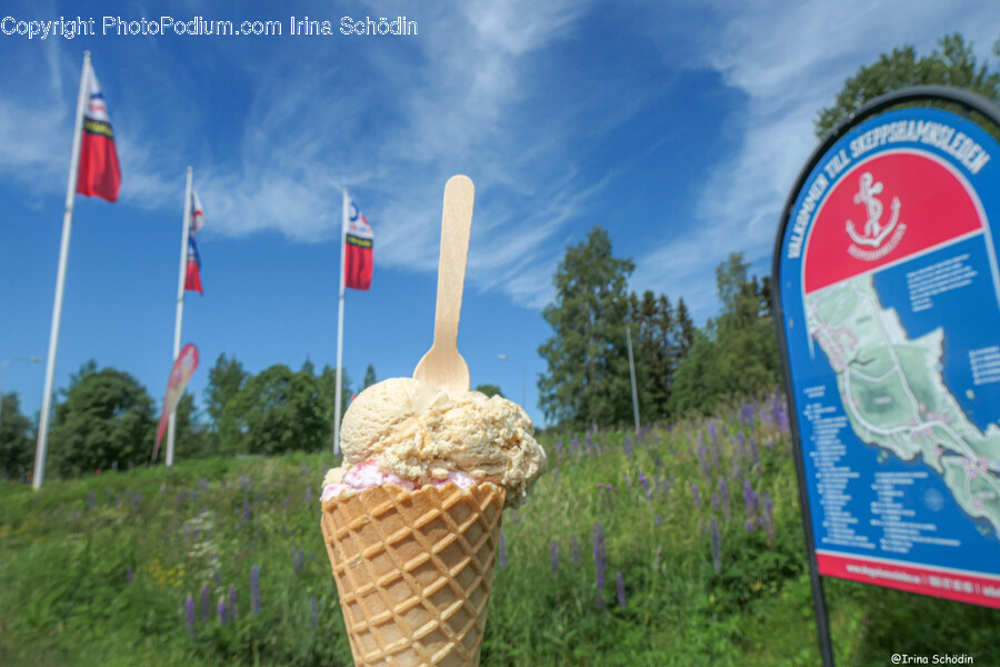 Cream, Creme, Dessert, Food, Flag