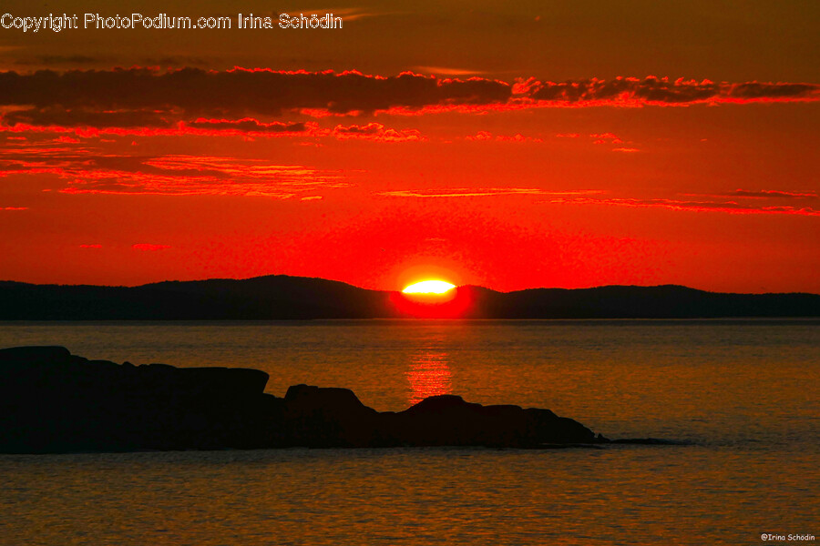 Nature, Outdoors, Sunset, Red Sky, Dawn