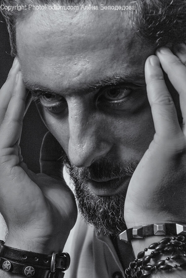 Face, Person, Human, Finger, Beard