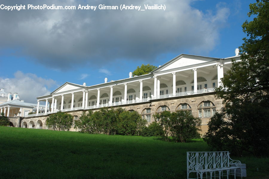 Architecture, Mansion, Chair, Furniture, Bench, Building, Housing