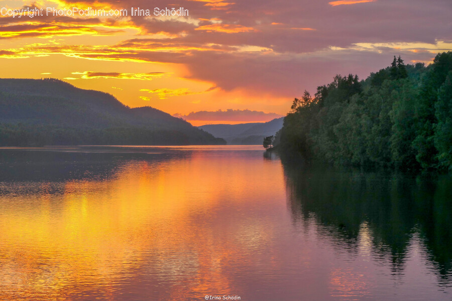 Nature, Outdoors, Water, Lake, Sunset