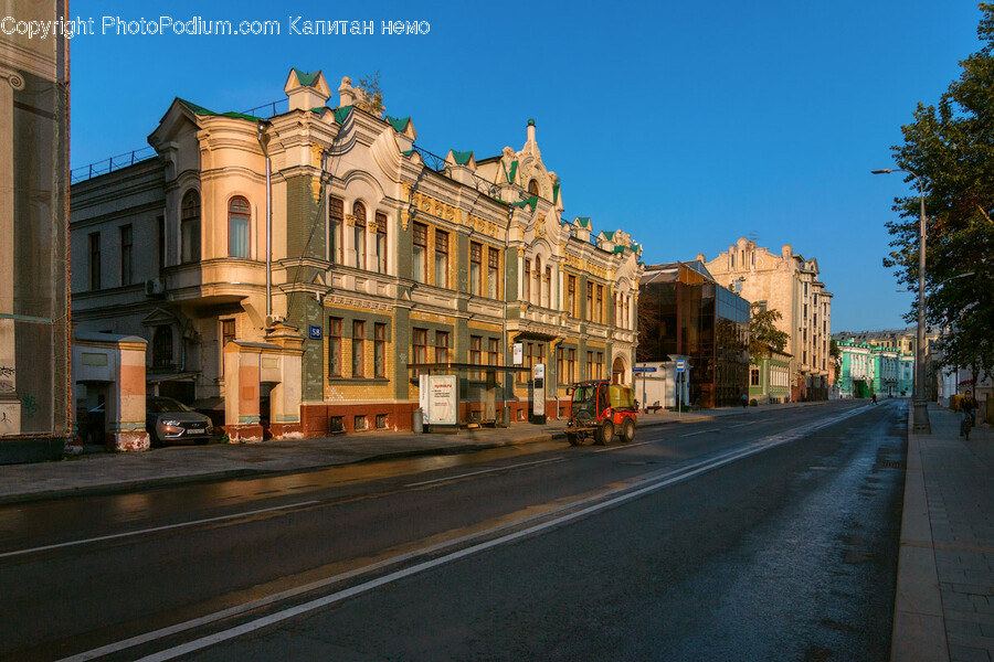 Road, Downtown, City, Urban, Building