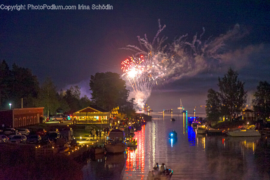 Nature, Outdoors, Night, Fireworks, Person