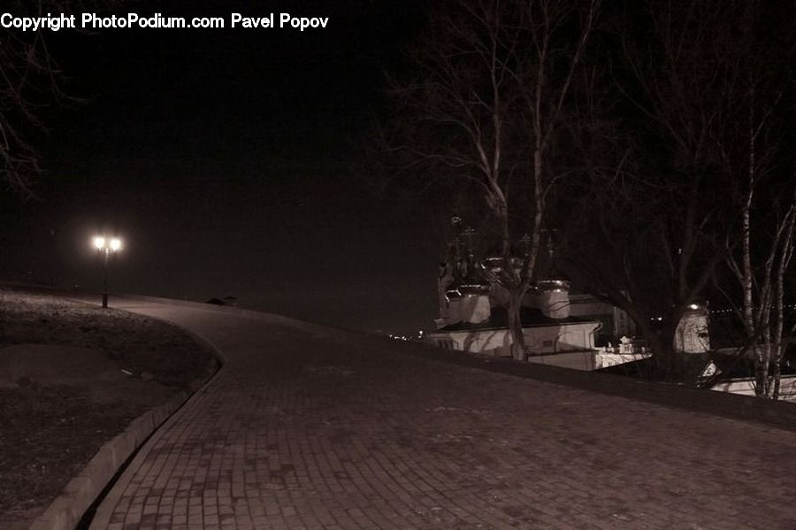 Night, Outdoors, Road, Alley, Alleyway, Street, Town
