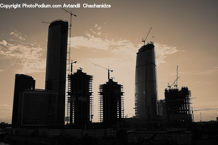 Architecture, City, Downtown, High Rise, Skyscraper, Building, Antenna
