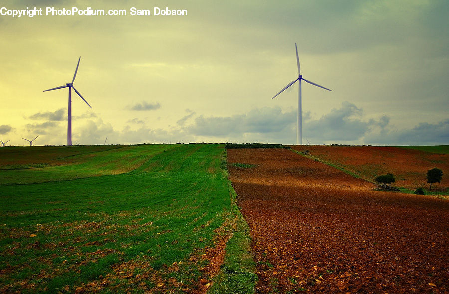 Engine, Machine, Motor, Turbine, Wind Turbine, Field, Grass