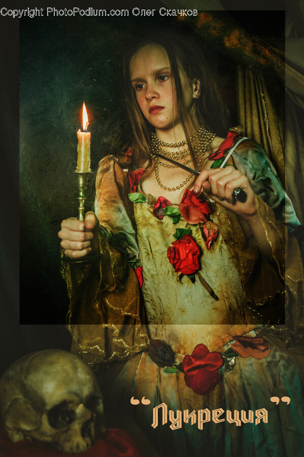 Candle, Painting, Art, Person, Human