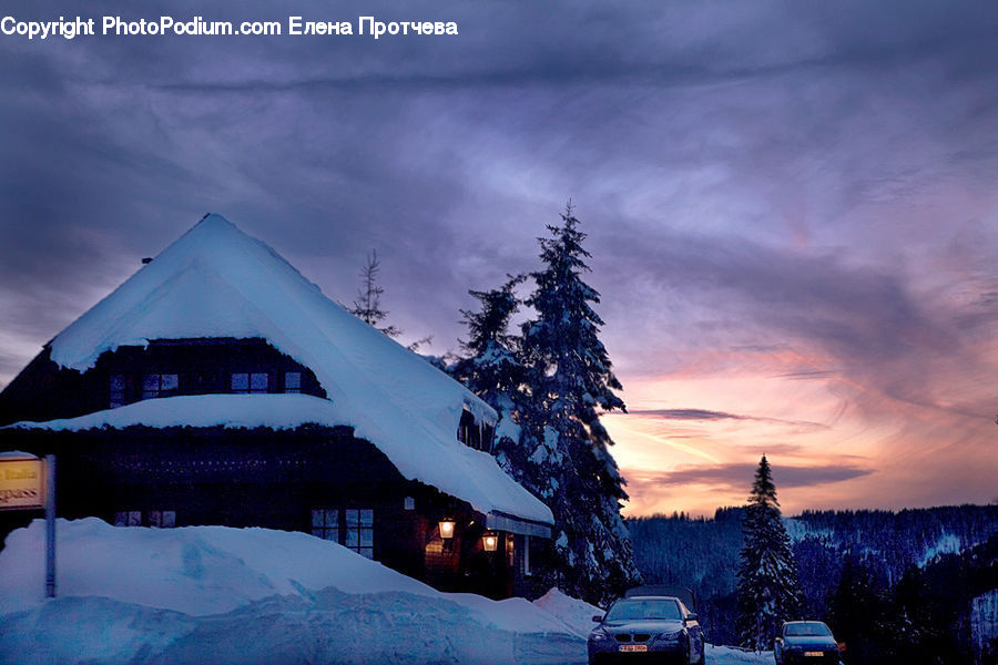 Building, Cottage, Housing, Dusk, Outdoors, Sky, Sunlight