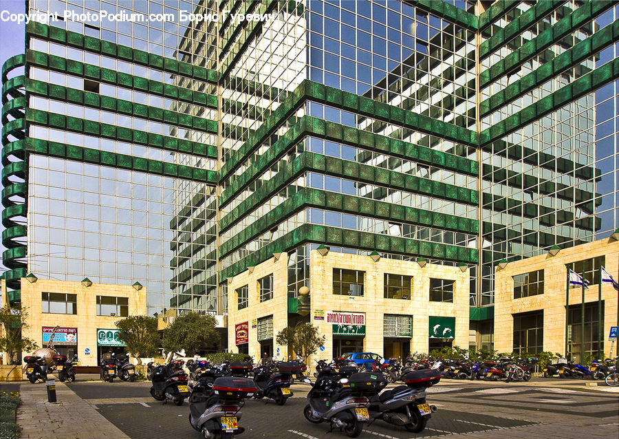 Motor, Motorcycle, Vehicle, Scooter, Motor Scooter, Vespa, Building