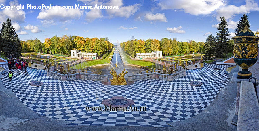 Building, Housing, Villa, Fountain, Water, Garden, Architecture