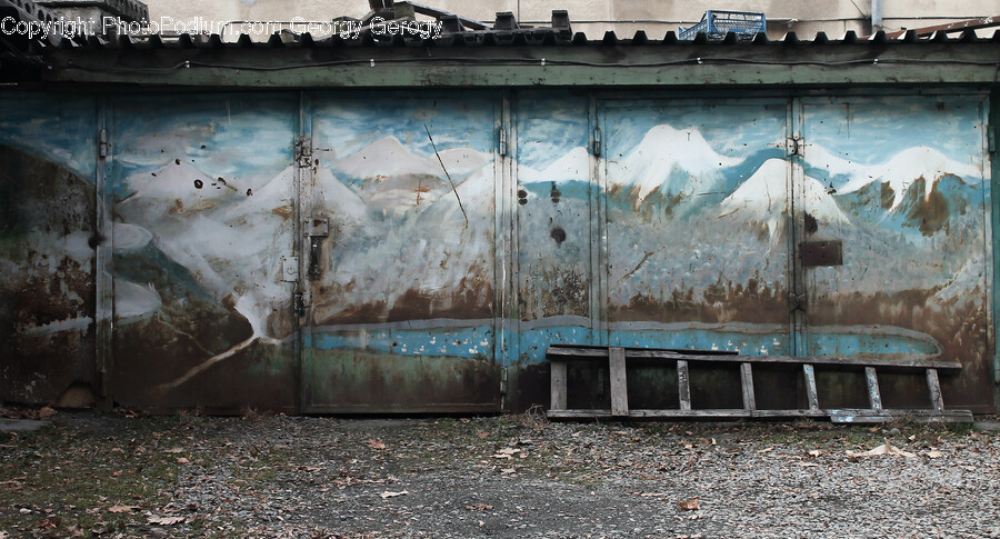 Gravel, Dirt Road, Road, Rust, Shipping Container