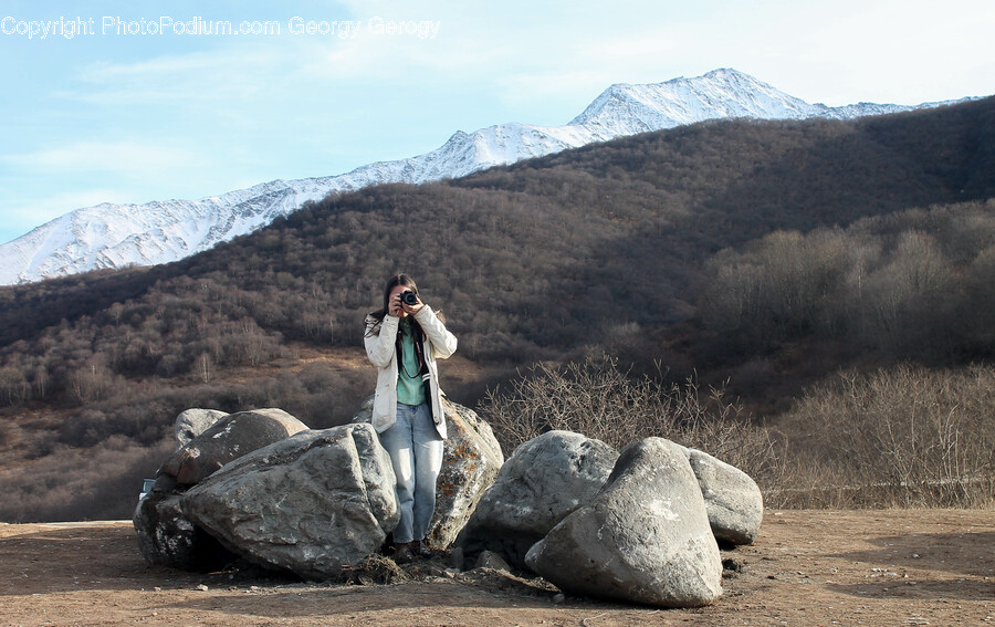 Person, Human, Photographer, Rubble, Ground