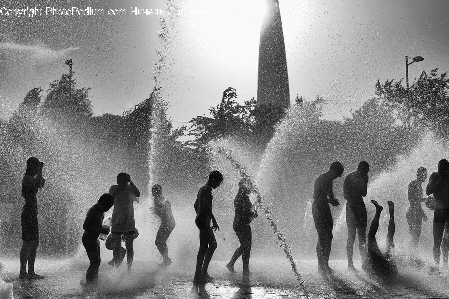 Water, Person, Human, Fountain, Painting
