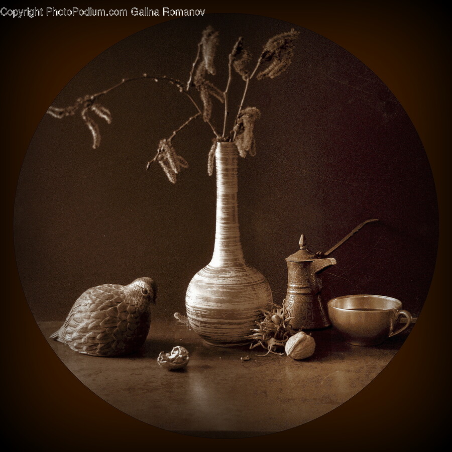 Lamp, Pottery, Art, Painting, Pot