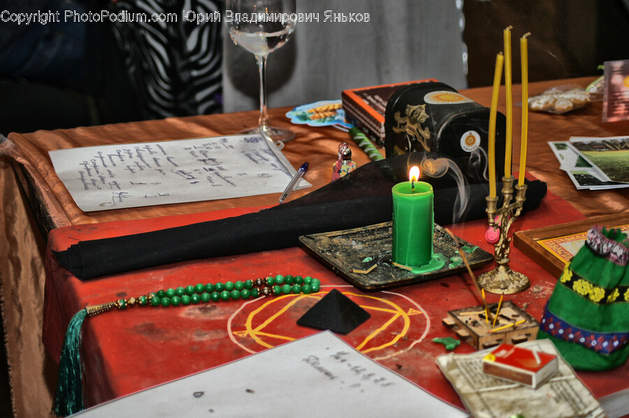 Candle, Glass, Person, Human, Goblet