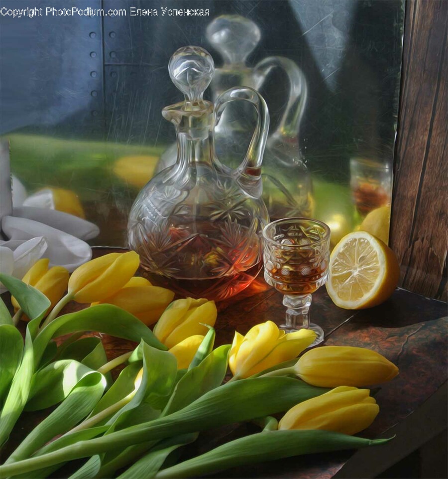 Glass, Plant, Liquor, Beverage, Alcohol