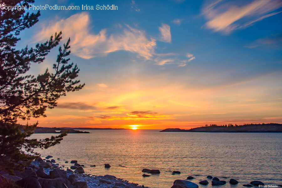 Nature, Outdoors, Sunset, Red Sky, Dawn