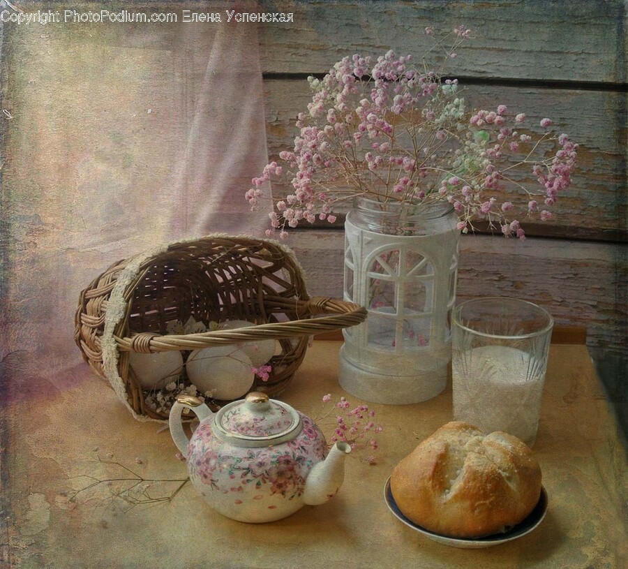 Pottery, Teapot, Pot, Bread, Food