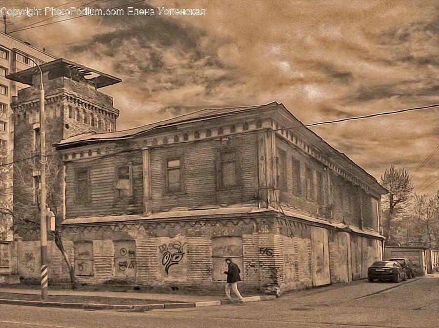 Person, Human, Street, Building, Road