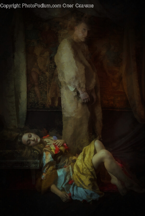 Painting, Art, Person, Human, Crypt