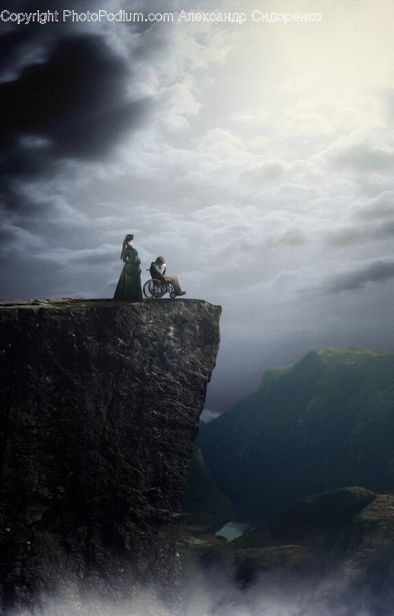 Cliff, Nature, Outdoors, Person, Human