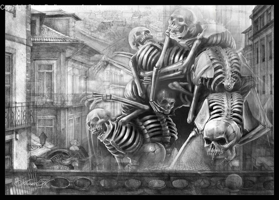 Skeleton, Art, Person, Human, Drawing