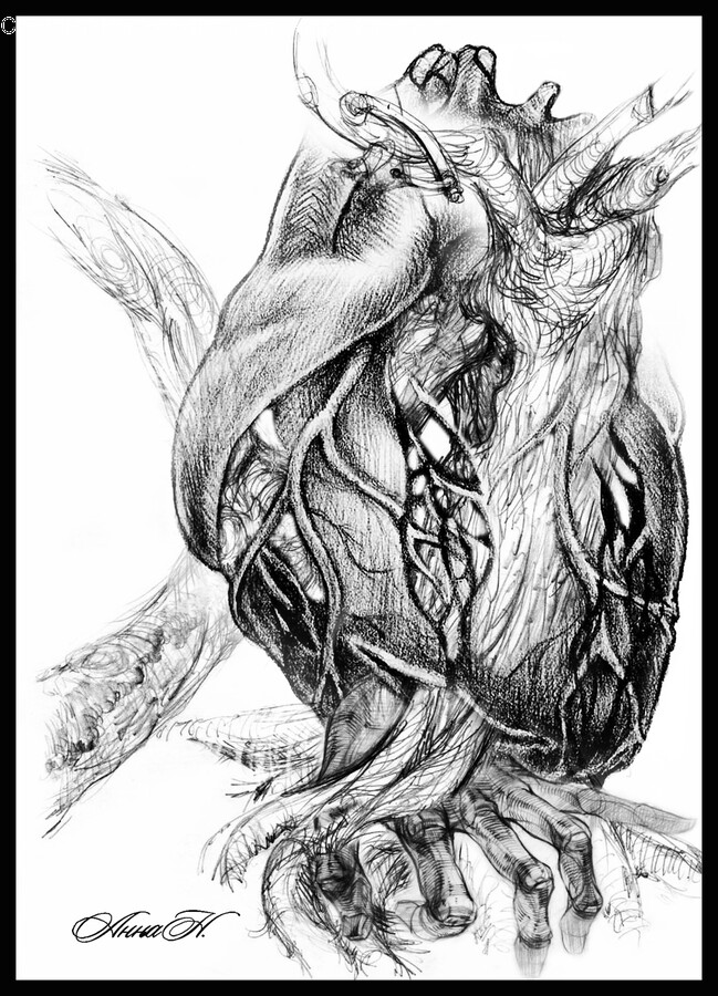 Drawing, Art, Sketch, Kneeling, Painting