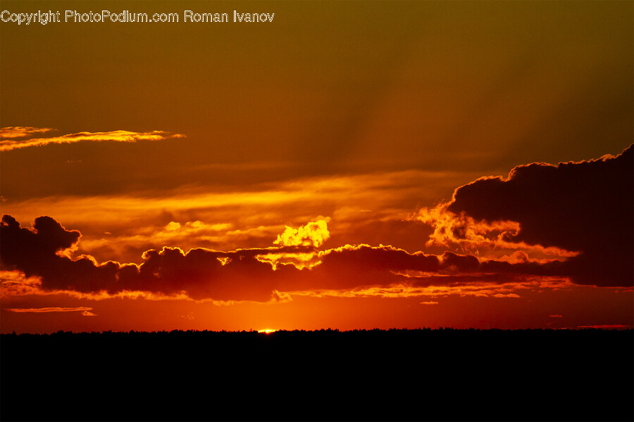 Nature, Outdoors, Sunlight, Sunset, Red Sky