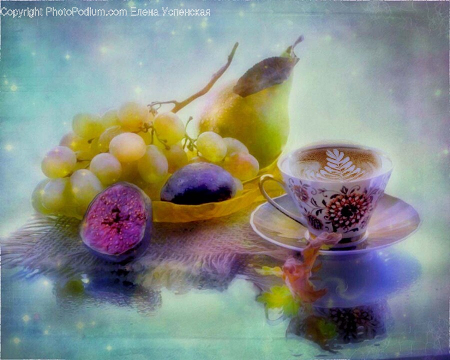 Coffee Cup, Cup, Saucer, Pottery, Plant
