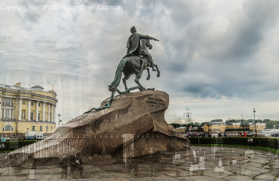 Monument, Horse, Animal, Mammal, Person