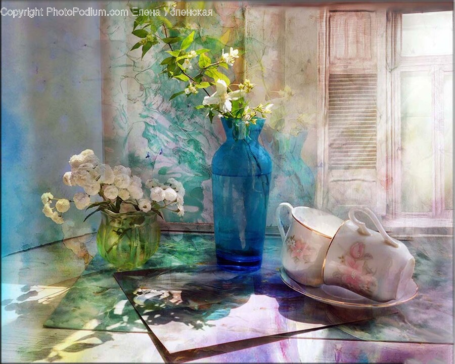 Plant, Flower Arrangement, Flower, Blossom, Painting