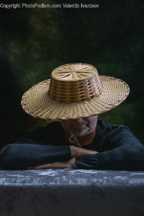 Clothing, Apparel, Hat, Sun Hat, Person