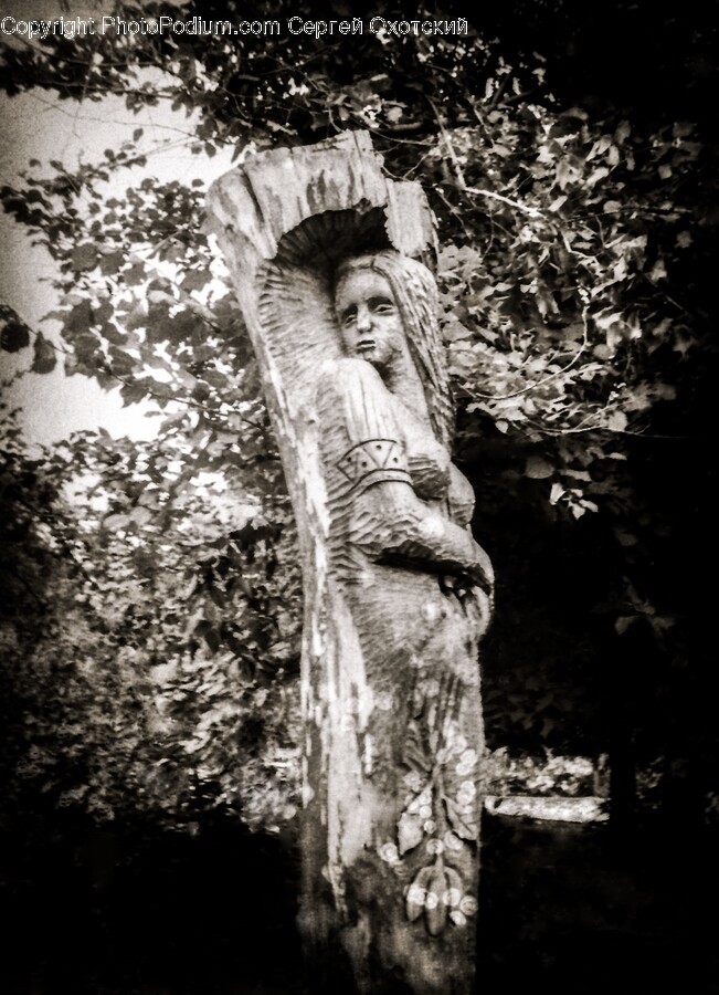 Sculpture, Art, Statue, Plant, Tree