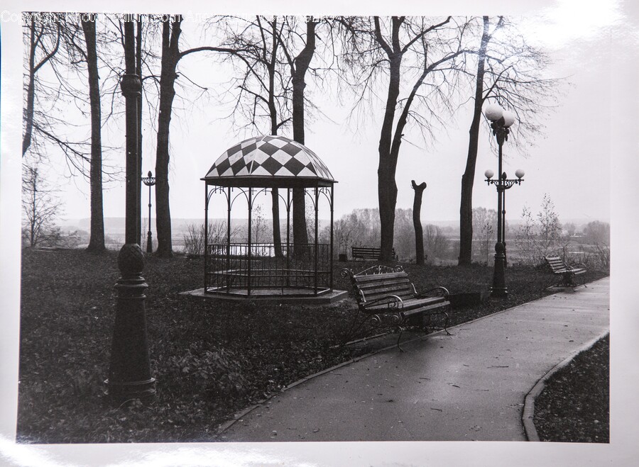Outdoors, Bench, Furniture, Gazebo, Architecture