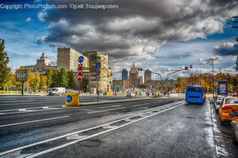Road, Intersection, City, Tarmac, Freeway