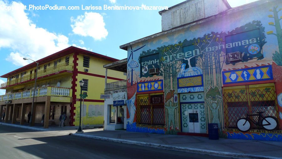Downtown, Neighborhood, Town, Arch, Gate, Building, Housing