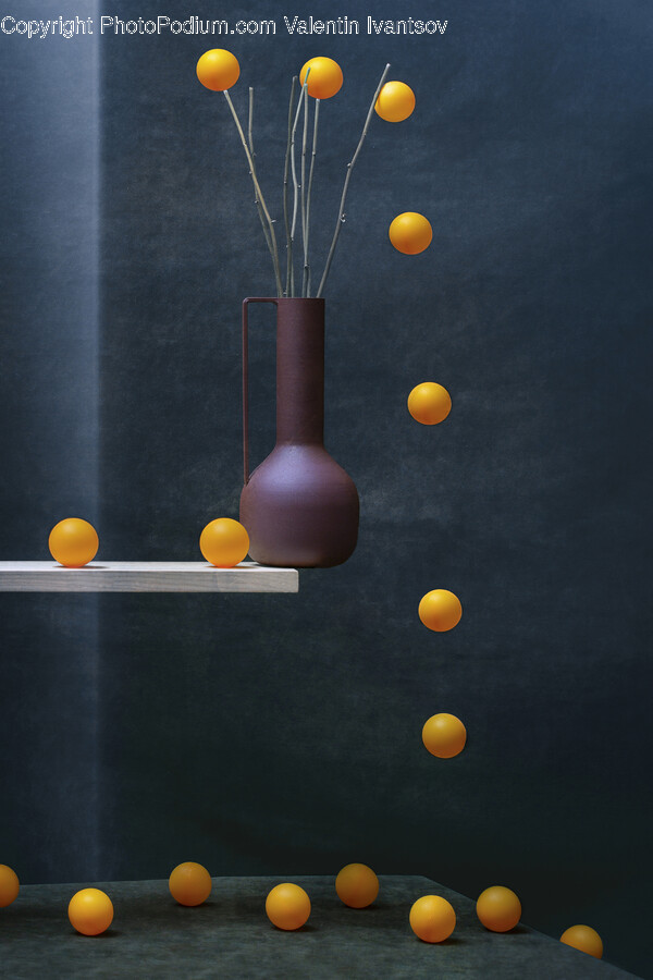 Jar, Pottery, Vase, Sphere, Citrus Fruit
