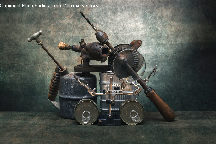 Machine, Wheel, Engine, Motor, Mace Club