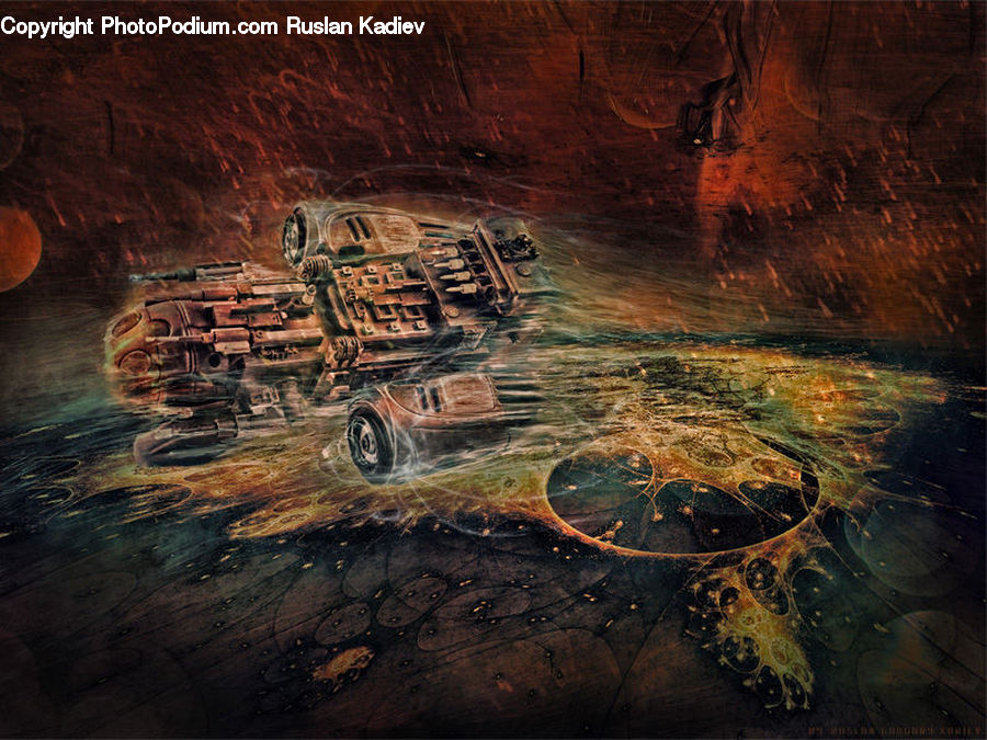 Cave, Rust, Aerial View, Dirt Road, Gravel, Road, Algae