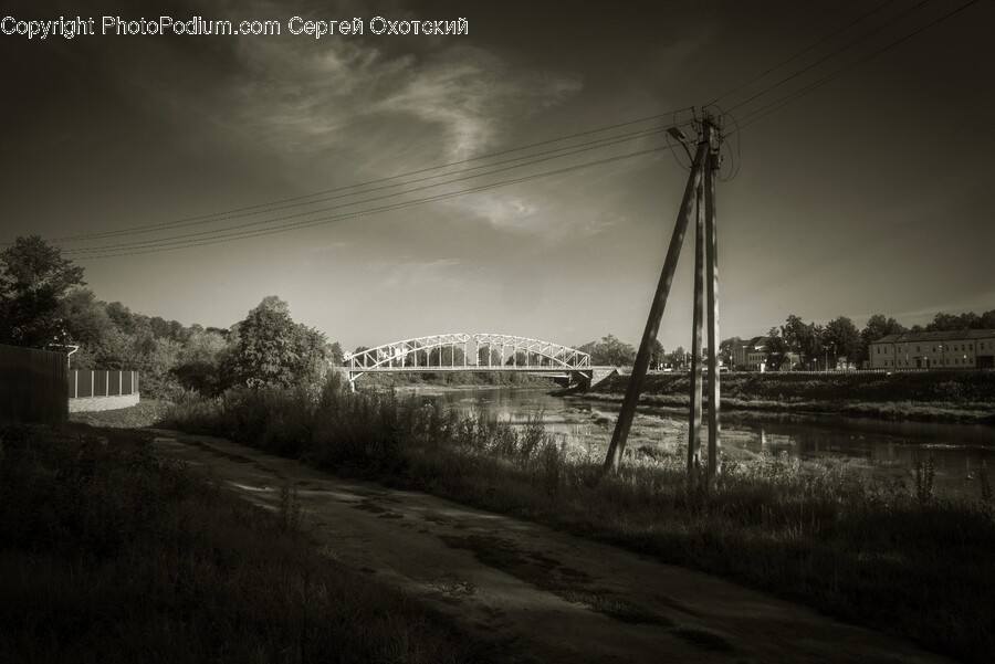 Arch, Architecture, Utility Pole, Road, Canal