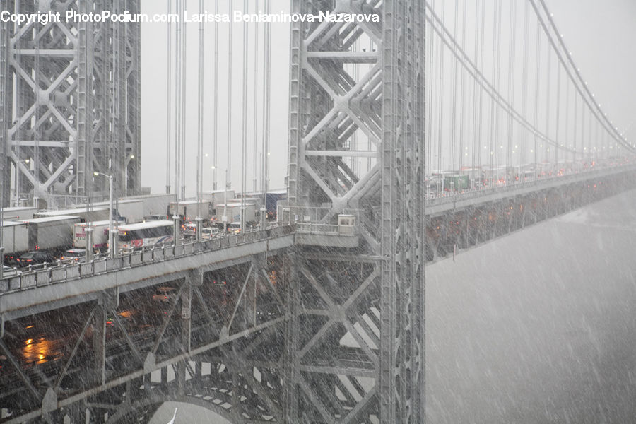 Bridge, City, Downtown, Urban